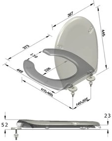 Sapho - Sedile WC per persone con disabilità bianco/duroplast