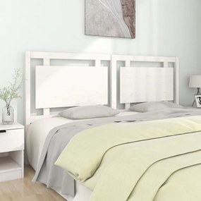 Testiera Per Letto Bianca 185,5x4x100 Cm Legno Massello Di Pino /