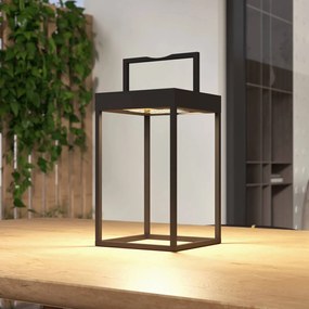 Lucande lampada LED solare Lynzy, 38 cm, nero, metallo, IP65 Lynzy Lucande, dimmerabile, Nero, Alluminio, Moderno, Lampade solari