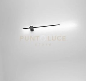 Applique in alluminio colore nero clock 65cm led 12w 3000k cri?90 2...