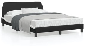 Giroletto Con Testiera Nero E Bianco 140x200 Cm İn Similpelle /