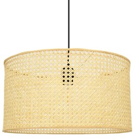 Lampadario a sospensione con filo ALBA 2xE27/15W/230V rattan/nero