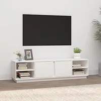 Mobile Porta TV Bianco 156x40x40 cm in Legno Massello di Pino 814455