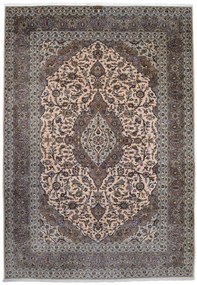 Kashan Tappeto 350x240 Beige (Iran) Annodato A Mano