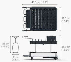 Vassoio di raccolta grigio a due livelli in acciaio inox Excel - Joseph Joseph