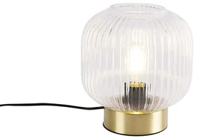 Lampada da tavolo Art Déco ottone con vetro - Karel
