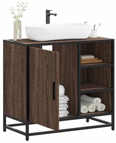 Mobile Lavabo Bagno Rovere Marrone 65x33x60cm Legno Multistrato /