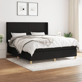 Giroletto A Molle Con Materasso Nero 160x200 Cm İn Tessuto /