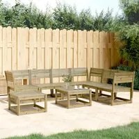 Set Salotto da Giardino 7 pz in Legno Impregnato di Pino 3216929