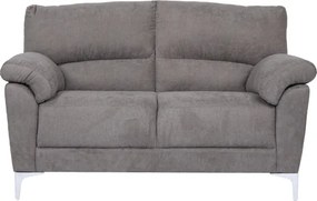 Divano in tessuto a 2 posti 146 cm braccioli imbottito GIADA Grigio