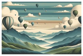 Quadro su tela – Mongolfiere sopra paesaggio montano