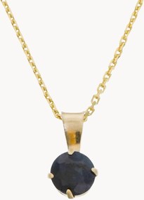 Collana placcata in oro con ciondolo in oro giallo e gemme Puce