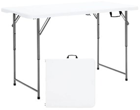 Costway Tavolo pieghevole da picnic con altezza regolabile a 3 livelli, Tavolo da pranzo con maniglia per il trasporto