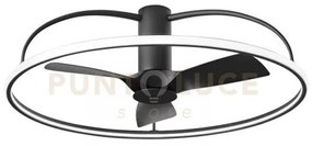 Plafoniera led ventilatore magnus nero 80w 9400lm cct 3000k-4000k-6...