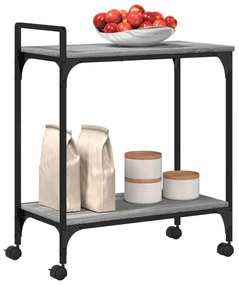 Carrello cucina grigio sonoma 60,5x31x72,5 cm legno multistrato