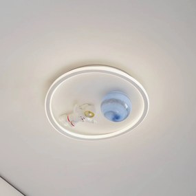 Plafoniera a LED Kosmo Lindby, Bianco / Opale, Soggiorno / Sala da pranzo, Plastica, Giovanile, Plafoniera LED