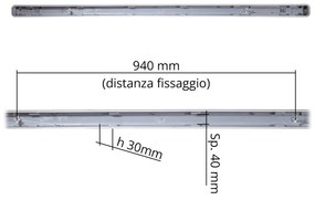 Plafoniera Stagna IP65 per Tubo LED 150cm - Unilaterale Plafoniera  per 1 tubo LED da 150cm