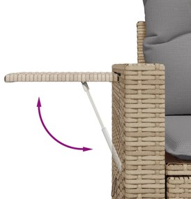 Set divano da giardino 6 pz con cuscini beige in polyrattan