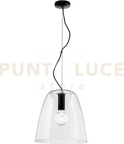Lampadario a sospensione ares trasparente 1 luce attacco e27 35x117...
