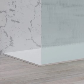 Parete walk in 120 cm vetro scanalato e profilo bianco | KW-100BFL - KAMALU