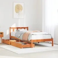 Letto senza Materasso Marrone Cera 100x200 cm in Legno di Pino 3301491