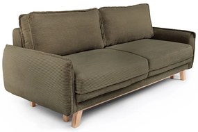 Divano letto in velluto a coste verde 218 cm Tori - Bonami Selection