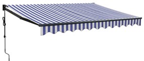 Tenda Sole Automatica Retrattile Blu e Bianca 3x2,5 m