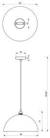 Lampadario su corda BETA 1xE27/60W/230V d. 35 cm nero