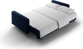 Divano blu scuro allungabile/con contenitore con rivestimento in velluto 222 cm Bali – Cosmopolitan Design