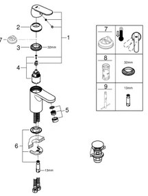 GROHE 23586000 - GET Miscelatore lavabo misura S, cromo lucido