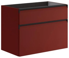 Mobile da bagno sotto lavabo Fusion rosso opaco L 79.5 x H 60 x P 45.5 cm 2 cassetti, lavabo non incluso