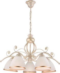 Lampadario a catena RETRO II 5xE27/60W/230V bianco patinato