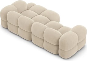 Divano angolare beige (con penisola a destra/con chaise lounge) con rivestimento in velluto Loretto – Cosmopolitan Design