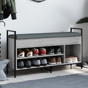 Panca porta scarpe grigio sonoma 105,5x32x57,5 cm