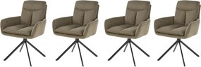 Set di 4 sedie girevoli in tessuto K536 oliva