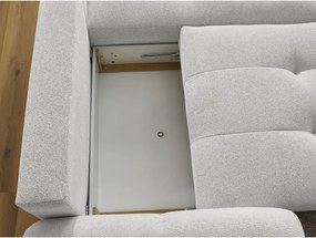 Divano angolare grigio chiaro allungabile/con contenitore (con penisola a destra/con chaise lounge) con rivestimento in ciniglia Roxelane – Bobochic Paris