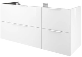 Mobile da bagno sotto lavabo SENSEA Neo bianco laccato lucido L 135 x H 64 x P 48 cm 4 cassetti, lavabo non incluso