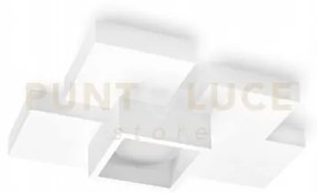 Side lampada da soffitto 1 luce cubo lm gx53 in gesso bianco 33,5cm