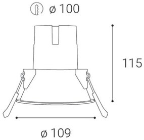 LED2-Lampada LED da bagno ZERO LED/10W/230V 3000K CRI 95 IP43 nero d.10,9cm