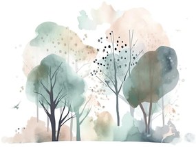 Carta da parati – Foresta dipinta delicata