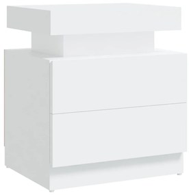 Comodino bianco 45x35x52 cm in legno multistrato