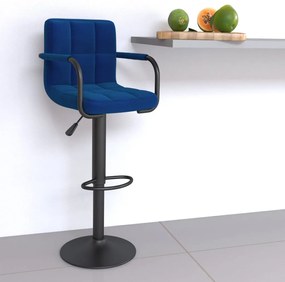 Sgabello Da Bar Blu İn Tessuto /