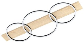 Plafoniera LED Boyal nero bianco caldo EGLO