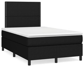 Letto a Molle con Materasso e LED Nero 120x190 cm in Tessuto