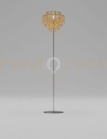 Giogali lampada da terra cristallo ambra e cromo lucido 1 luce atta...