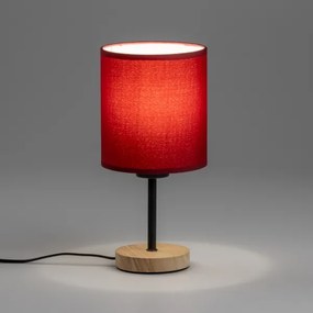 Brilagi - Lampada da tavolo NUBILA WOOD 1xE27/25W/230V quercia/Pompeiana rosso