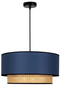 Duolla - Lampadario a sospensione con filo BOHO 1xE27/15W/230V diametro 45 cm blu/rattan