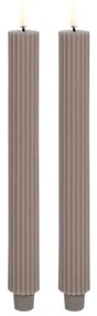 Candela a Cono LED Grooved 2-pack 3,2x25,5 cm Sandstone/Smooth - Uyuni Lighting