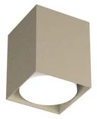 Plafoniera Moderna Cubica Plate Metallo Sabbia 1 Luce Gx53 10Cm