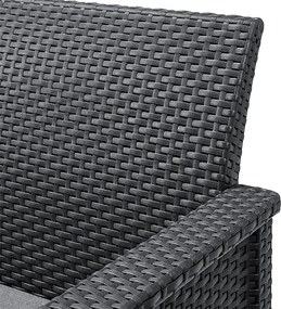 Set da Giardino Divano 2 Poltrone e Tavolino in Resina Keter Emma Lounge Antracite...